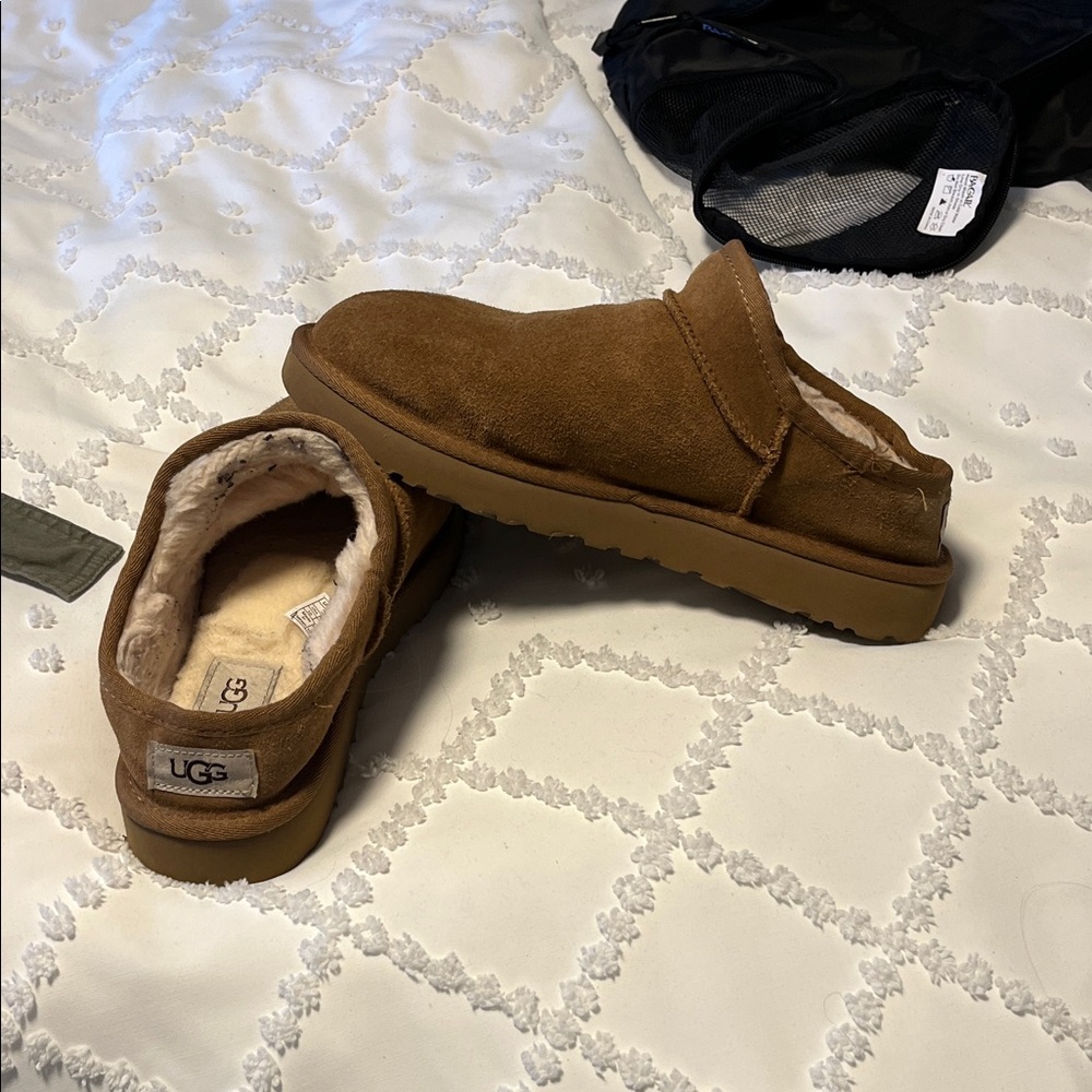 UGG Tan Suede Slip-On Shoes